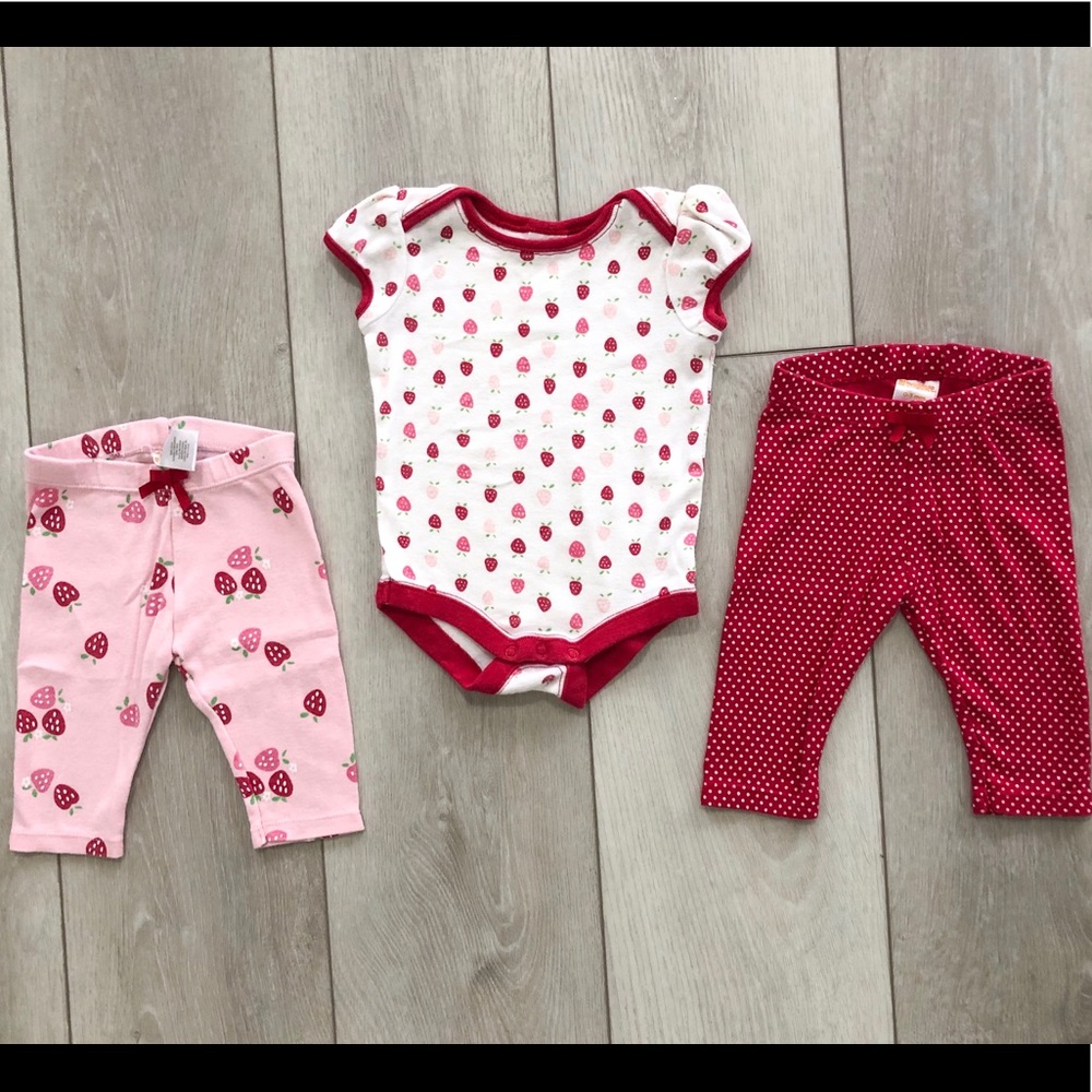 Gymboree strawberry onesie set
